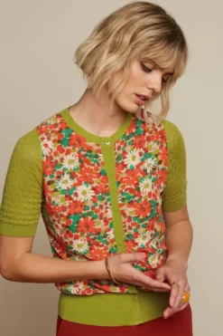 Ajour Knit Cardi Keylime