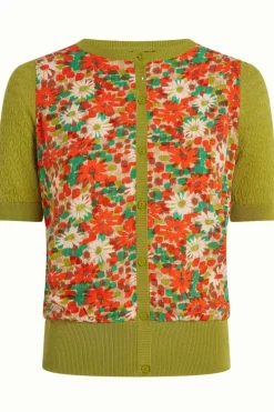 Ajour Knit Cardi Keylime