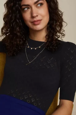 Bella Knit Top Heart Ajour