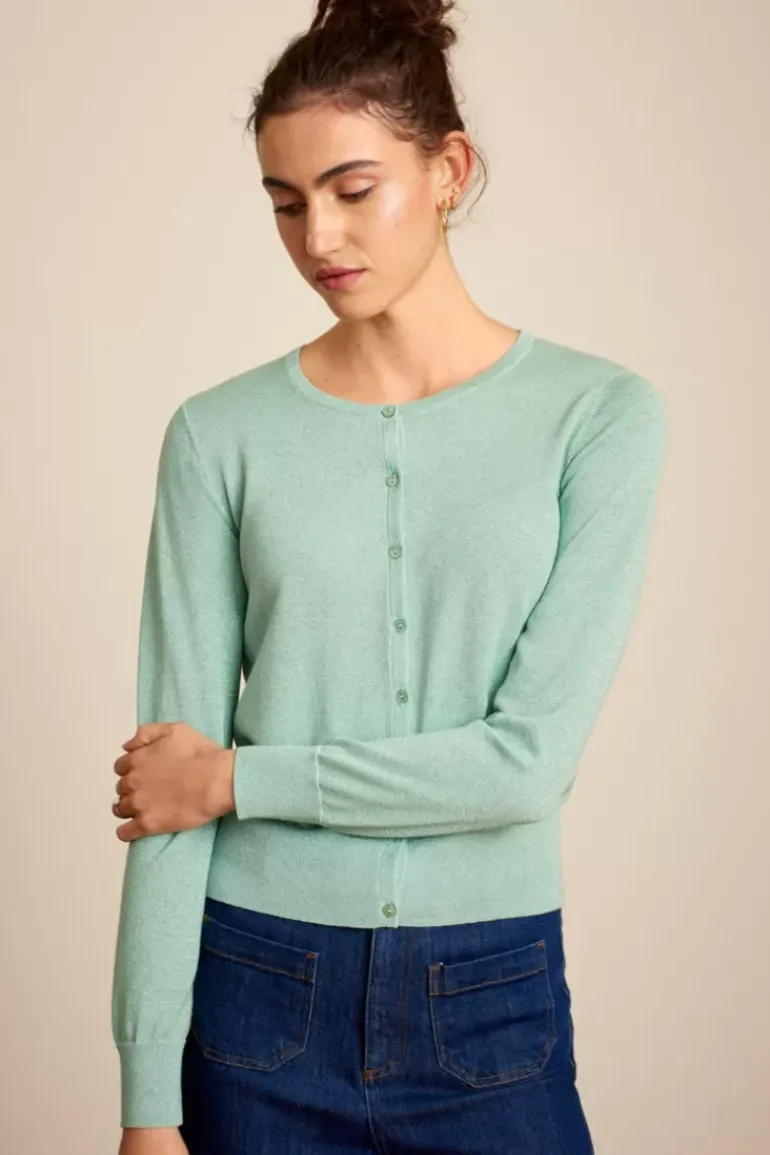 Cardi Roundneck Organic Lapis