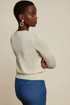 Cardi Roundneck Organic Lapis