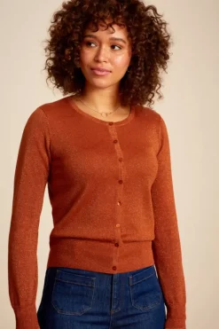 Cardi Roundneck Organic Lapis