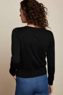 Cardi Roundneck Organic Lapis