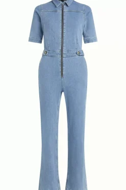 Garbo Zip Jumpsuit Strata Denim