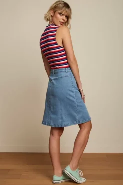 Mary Skirt Strata Denim